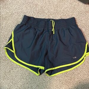 Champion DUODRY Women's Dark Gray and Neon Yellow Athletic Shorts